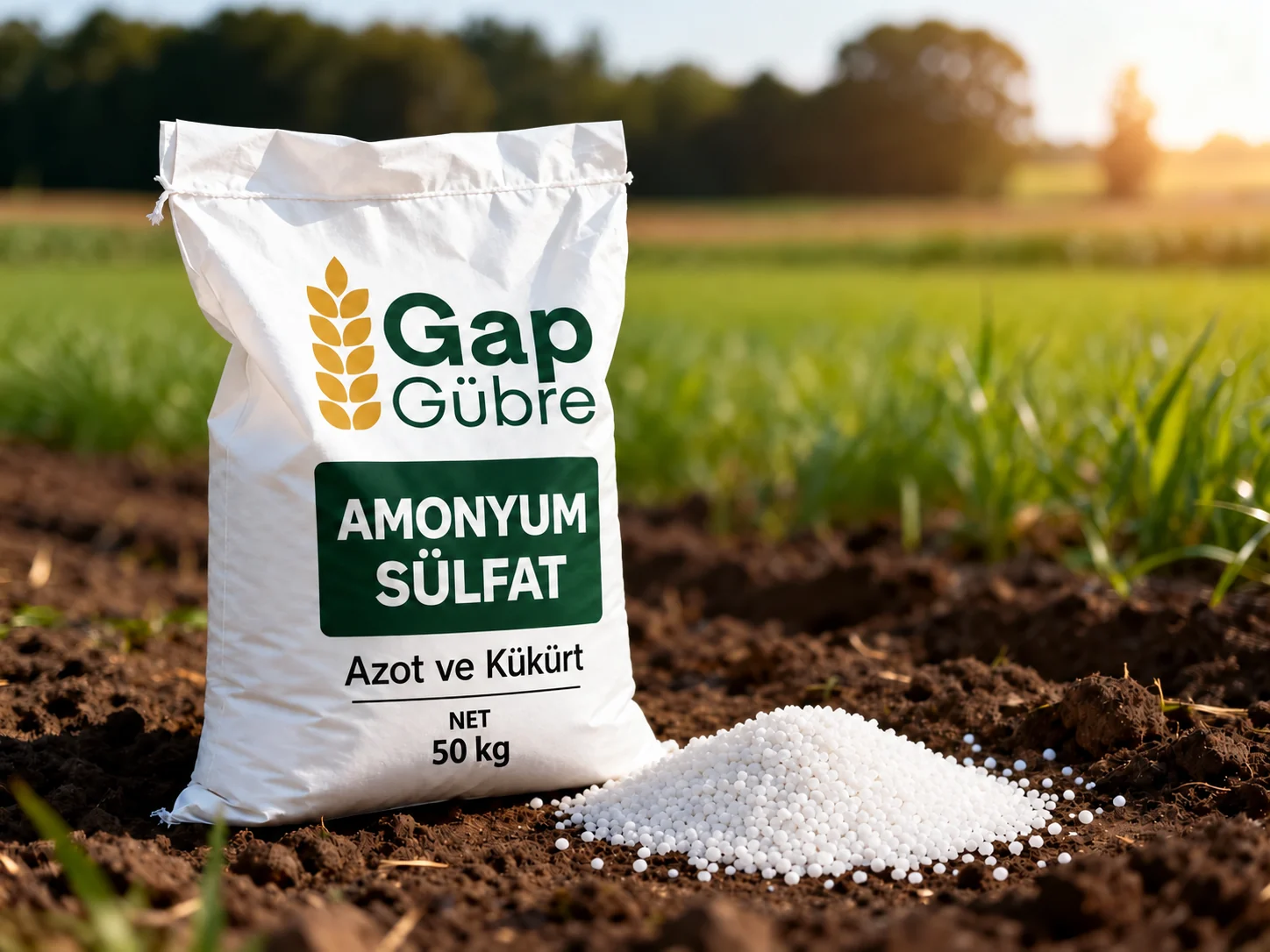 Full-size image of GAP Gübre Ammonium Sulfate packaging marked NET 50 kg